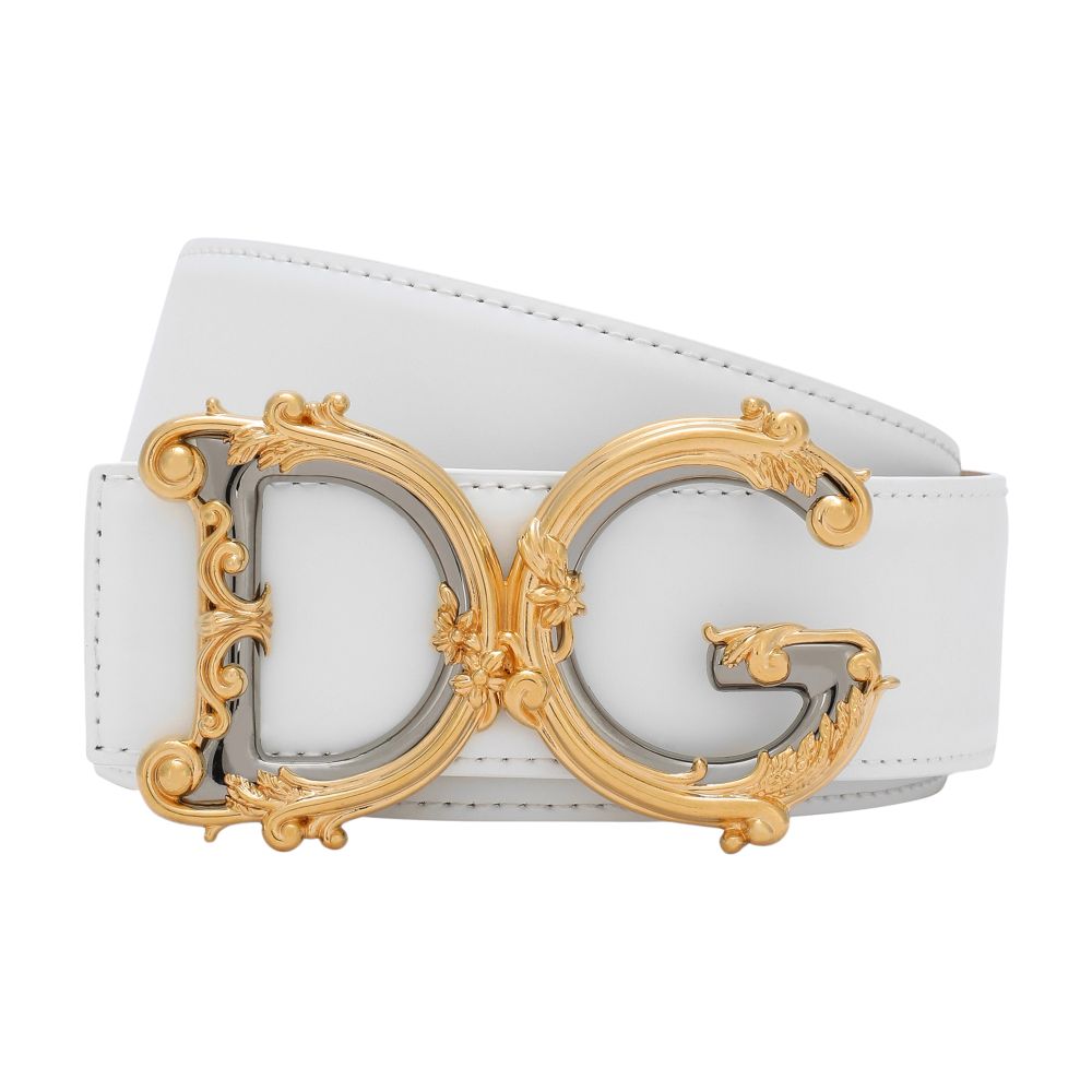 Dolce & Gabbana Leather belt with baroque DG logo