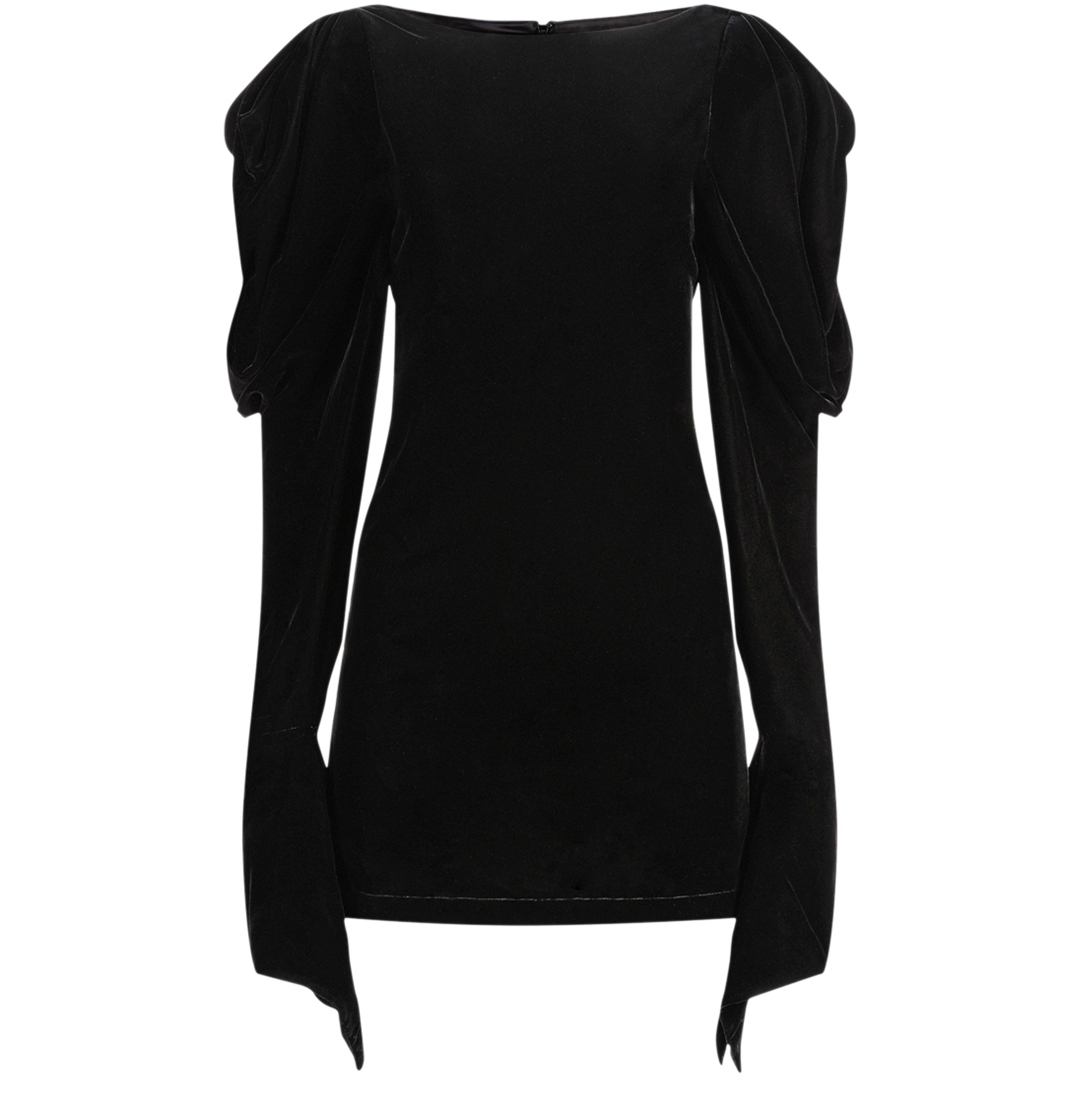 Nina Ricci Mini Velvet Dress With Puff Sleeves