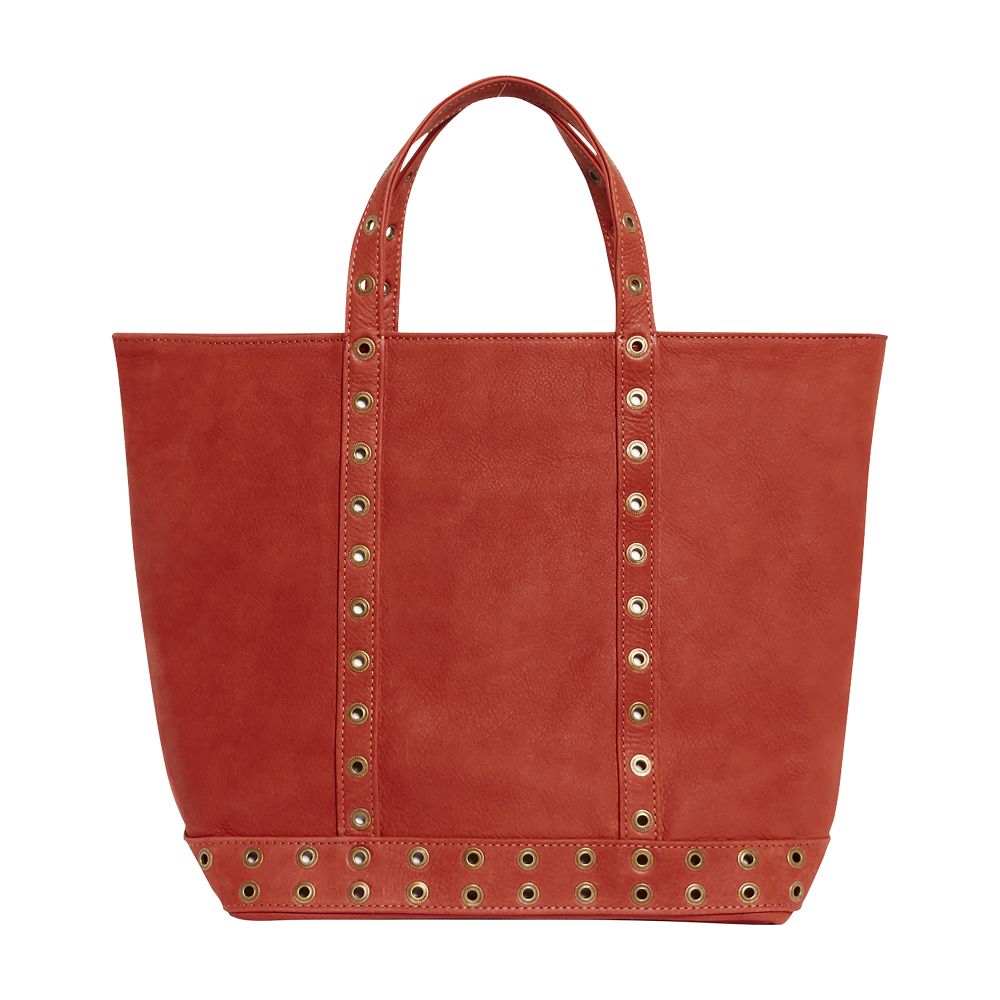  Medium nubuck leather cabas tote bag with eyelets