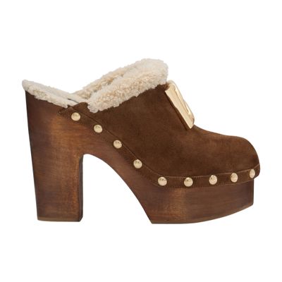 Dolce & Gabbana Suede and faux fur clogs