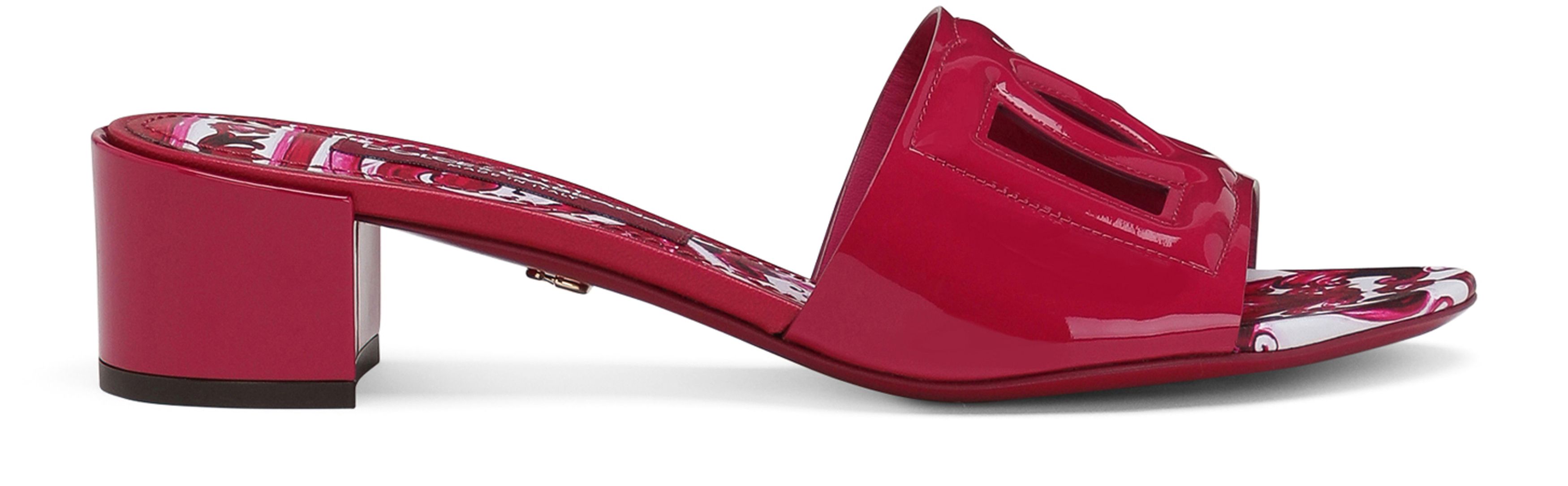 Dolce & Gabbana Cut Out Patent Leather Mules