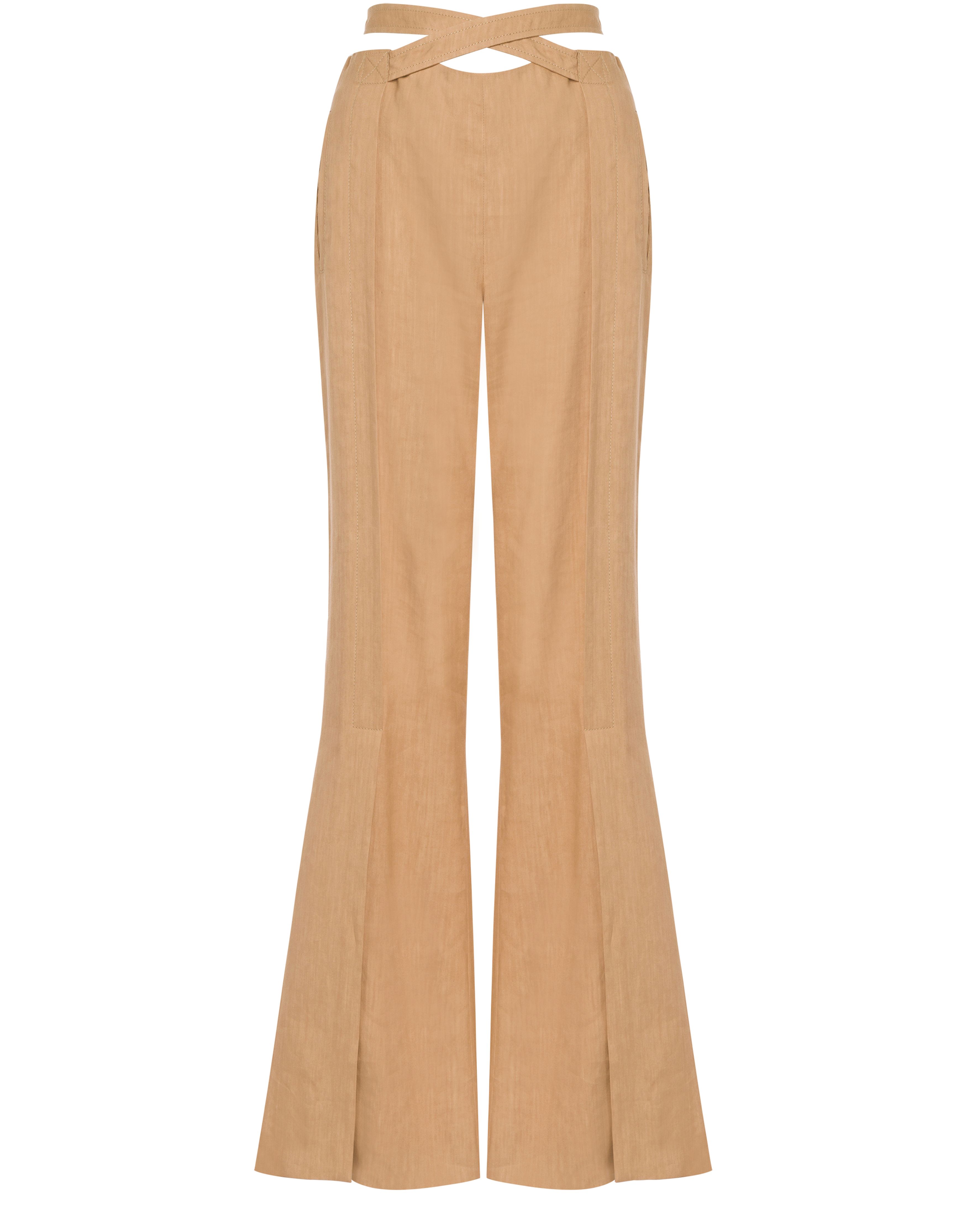 Alberta Ferretti Flare trousers in viscose twill and stretch linen