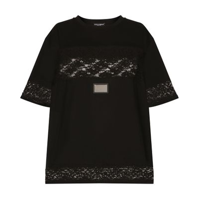 Dolce & Gabbana Jersey T-shirt with lace inserts