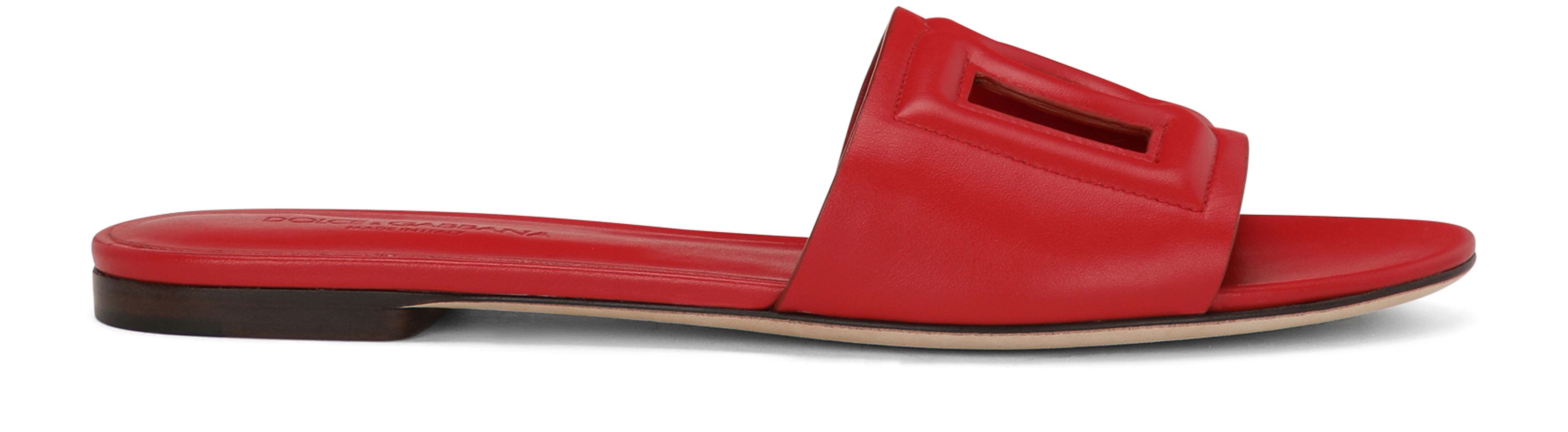 Dolce & Gabbana Calfskin sliders with logo