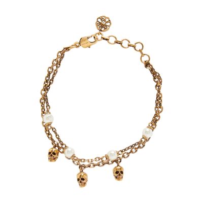 Alexander McQueen Pearl and Skull bracelet