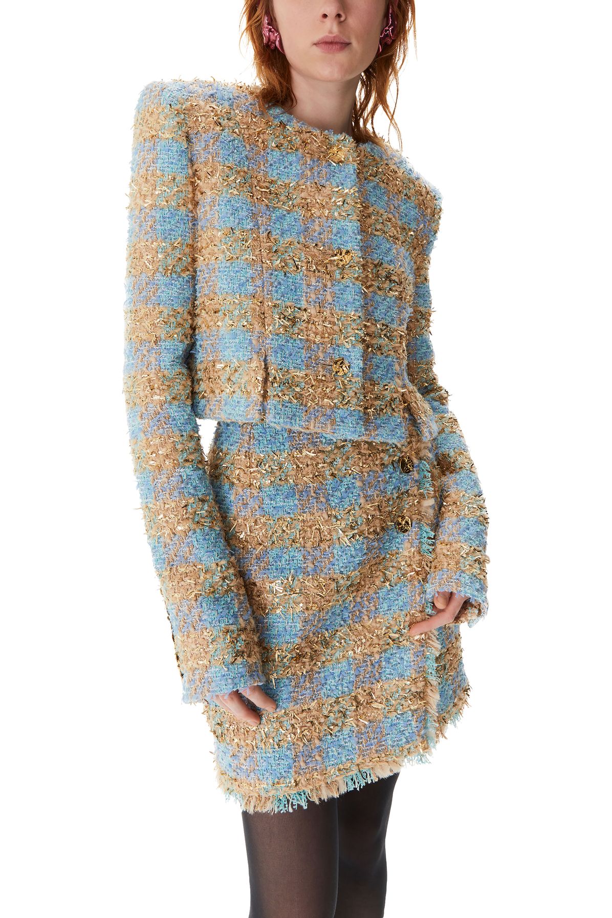 Nina Ricci Tweed round collar jacket