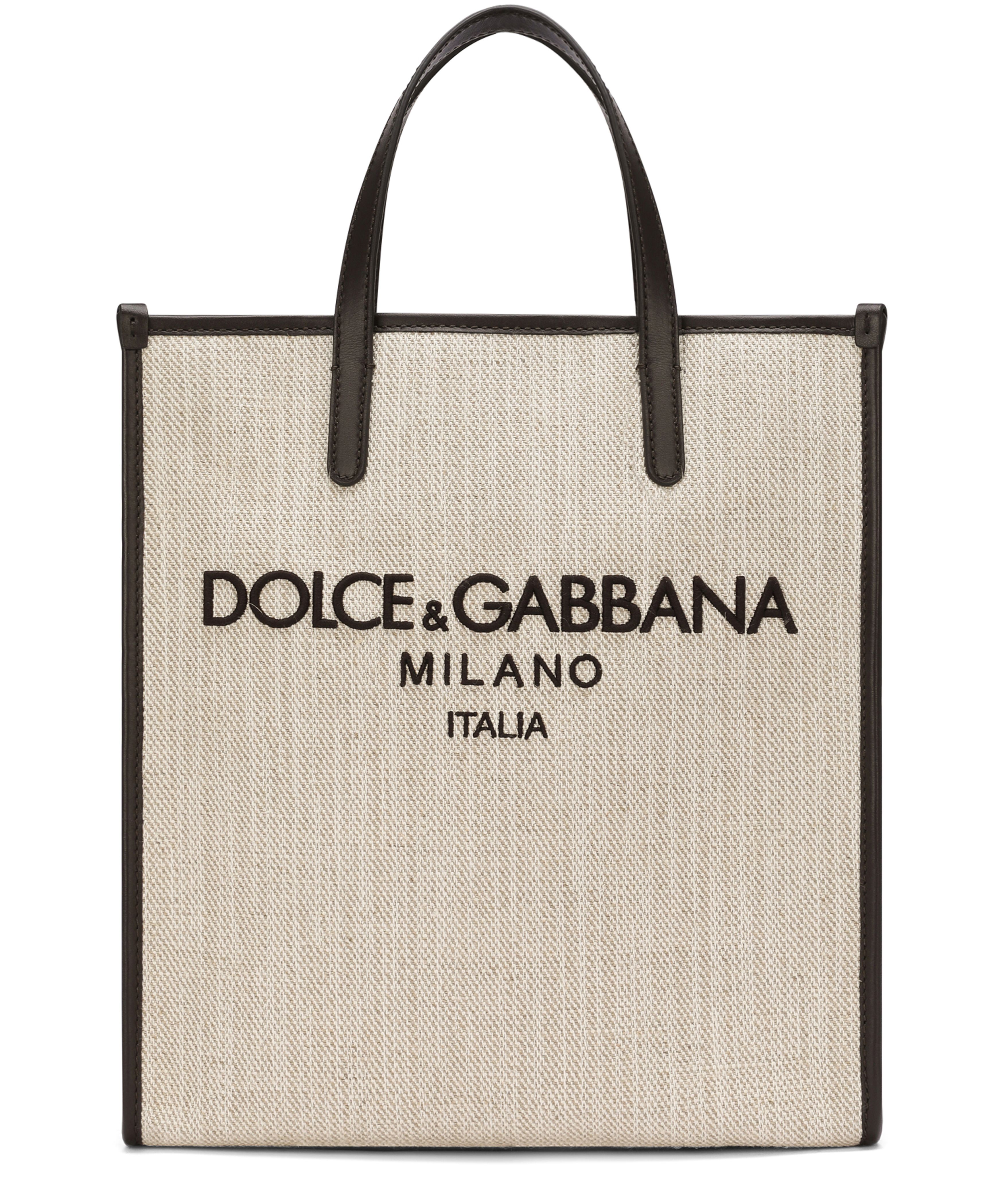 Dolce & Gabbana Small Structured Canvas Tote Bag