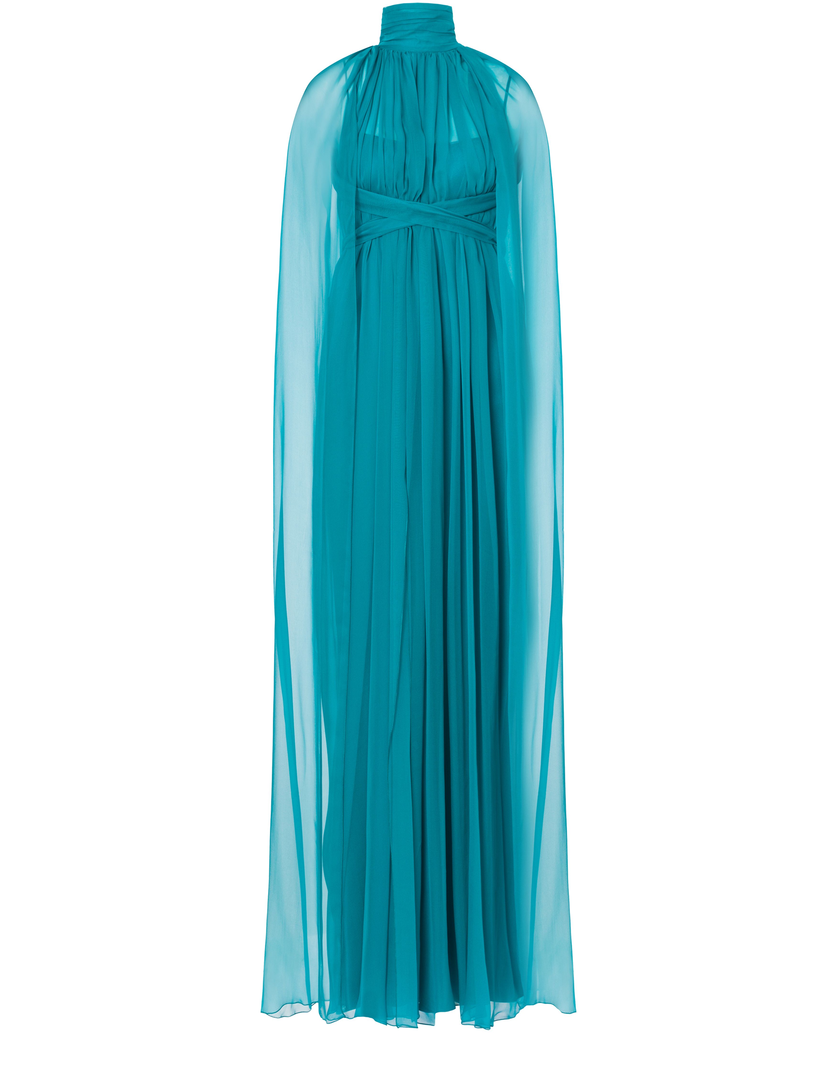 Alberta Ferretti Organic chiffon cape dress