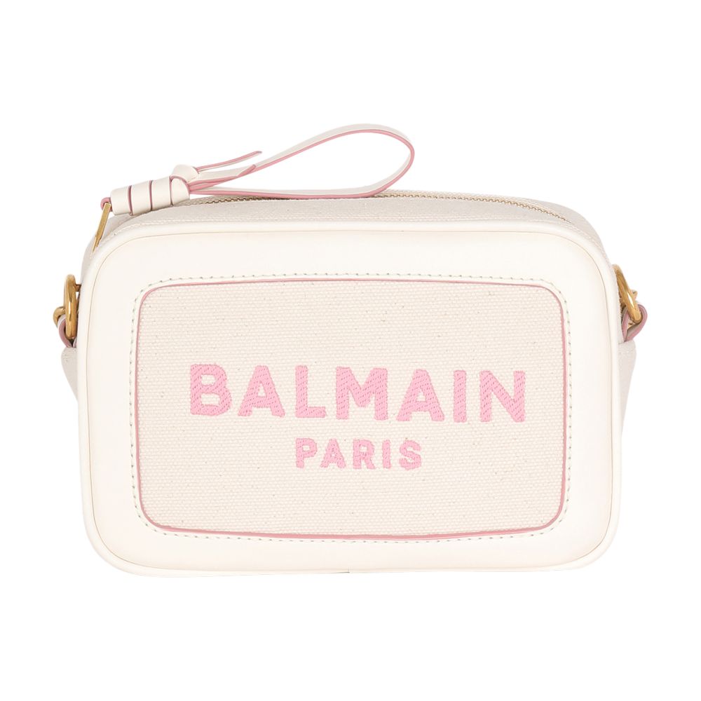 Balmain B-Army canvas clutch bag with leather details