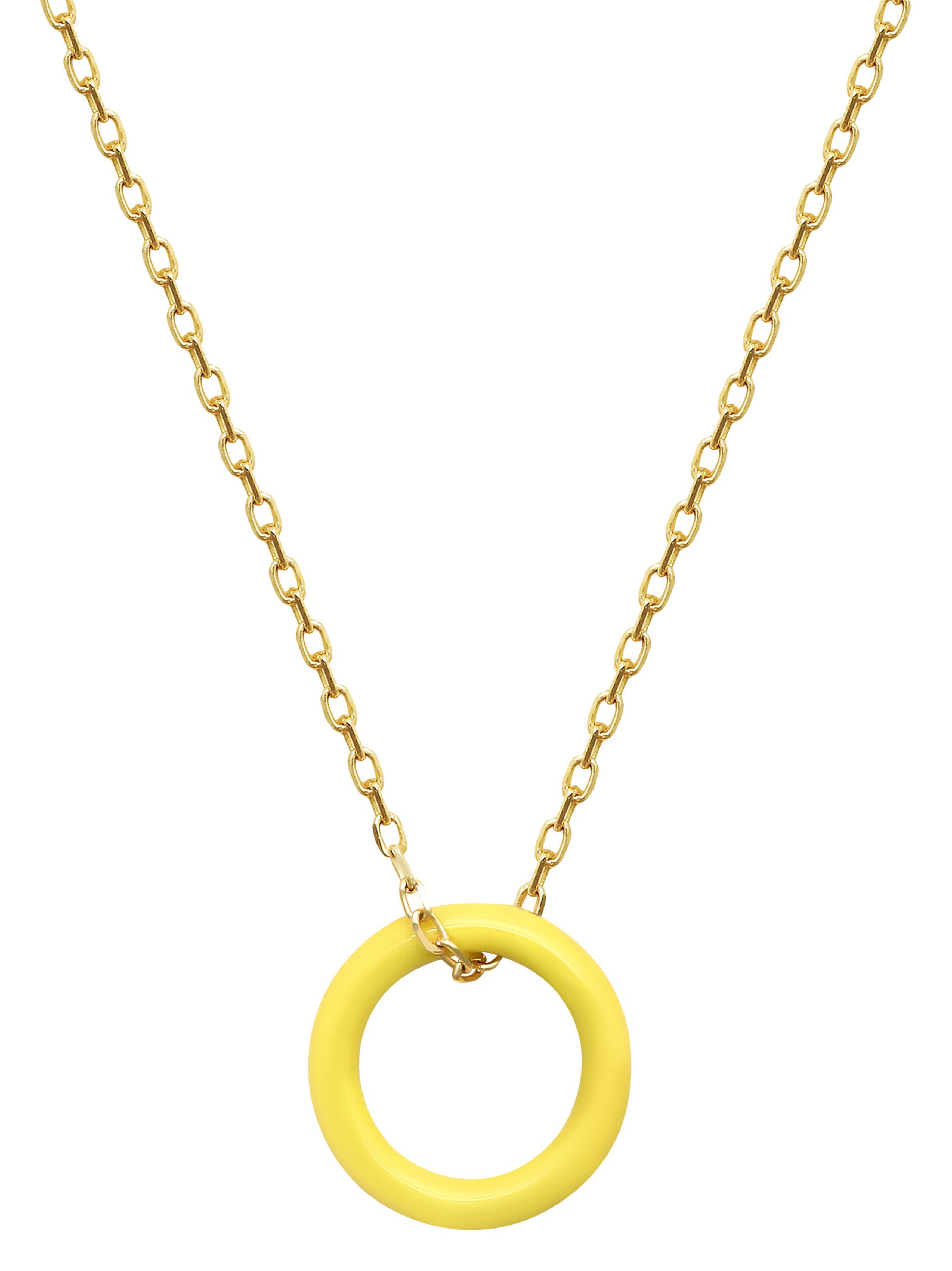 Persée Yellow Enamel circle necklace