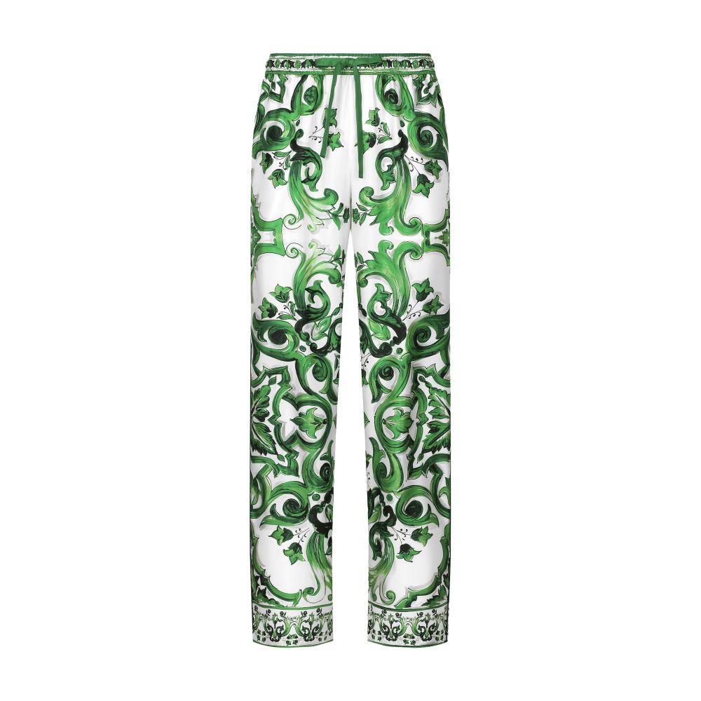 Dolce & Gabbana Majolica silk twill jogging pants