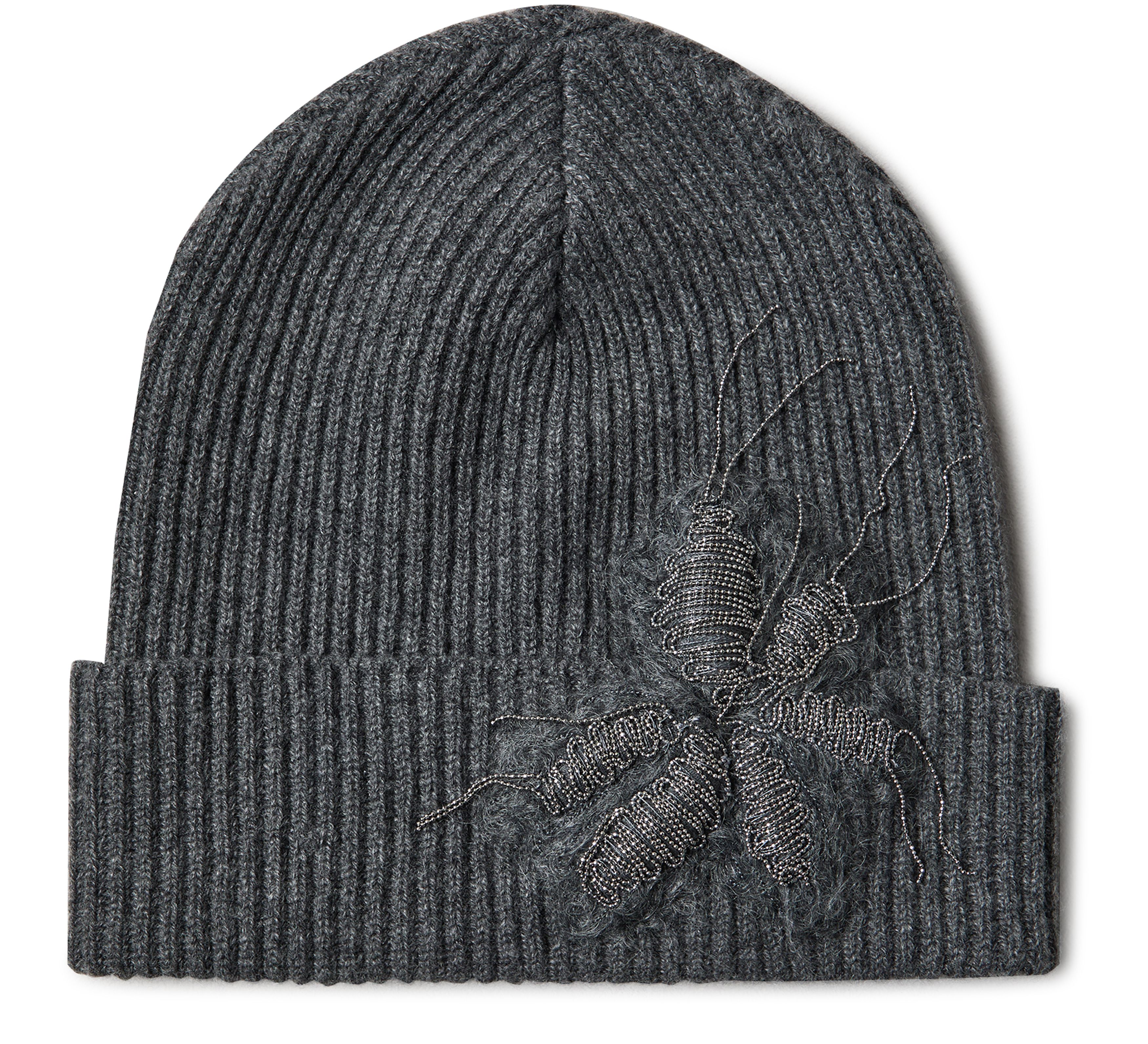 Brunello Cucinelli Beanie with Precious Flower Crest