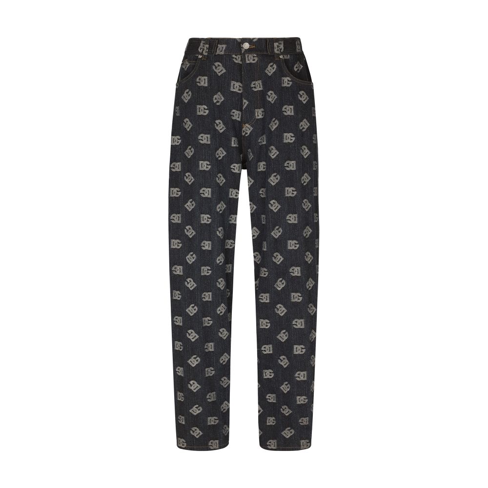 Dolce & Gabbana Stretch jacquard pants DG logo