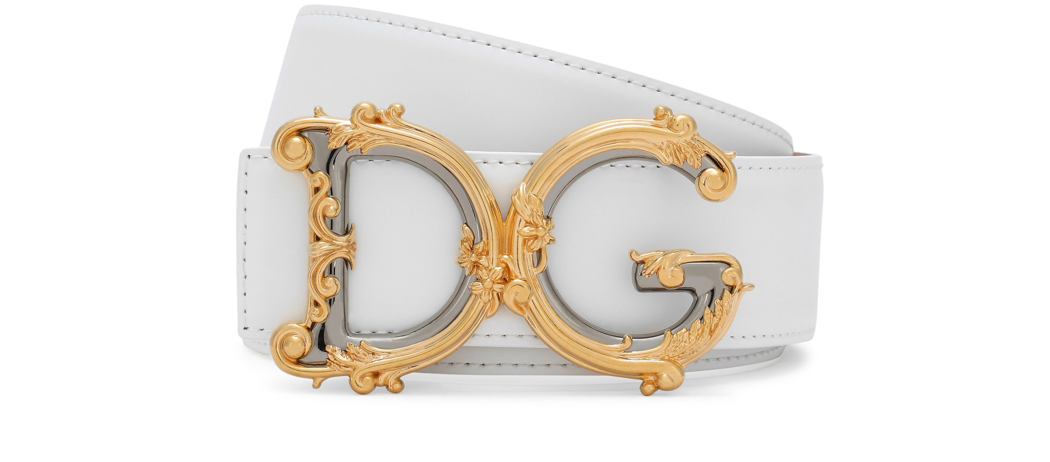 Dolce & Gabbana Leather belt with baroque DG logo