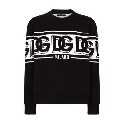 Dolce & Gabbana Wool jacquard round-neck sweater