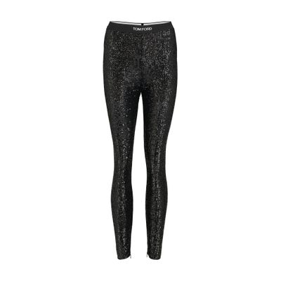 Tom Ford All Over Sequins Logoed Leggings