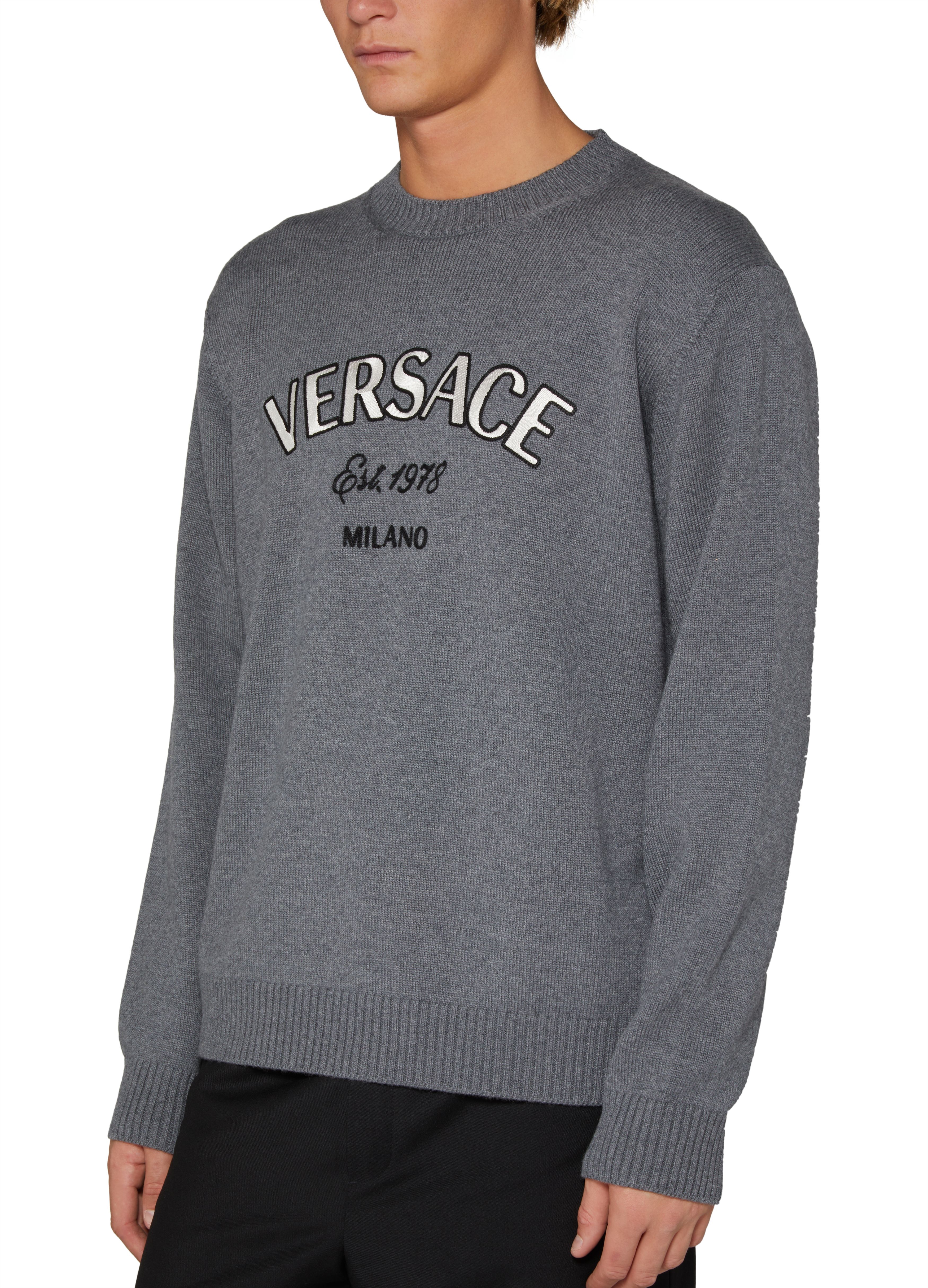 Versace Versace embroidery knit sweater