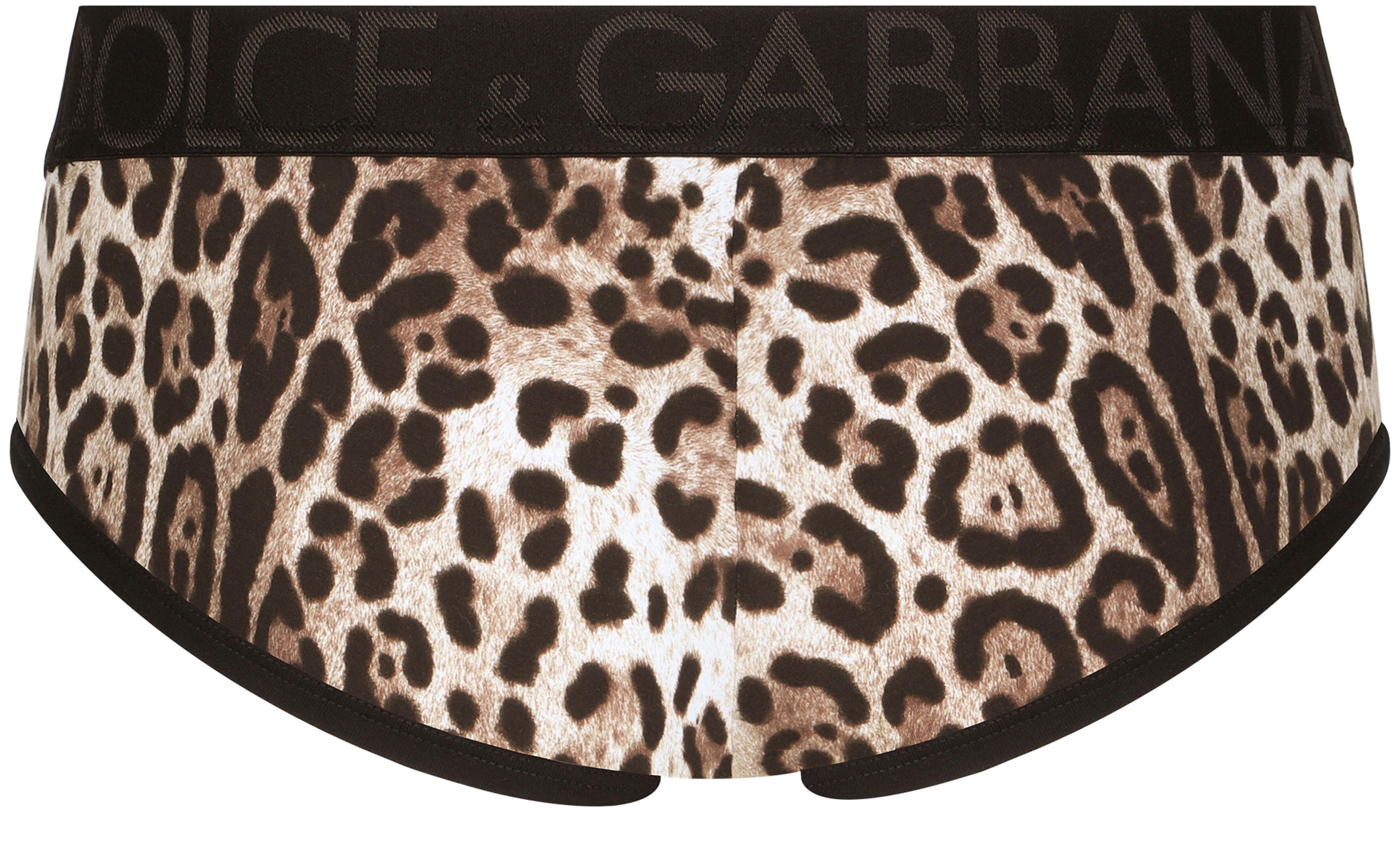 Dolce & Gabbana Two-way stretch jersey Brando briefs with leopard print