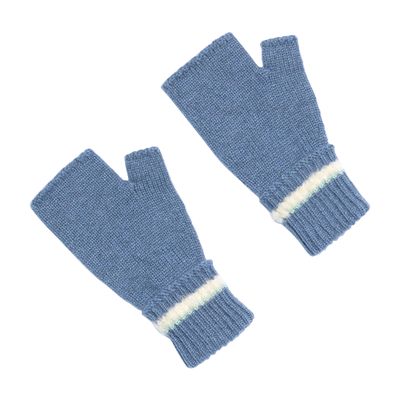 Barrie Shearling-effect cashmere fingerless gloves