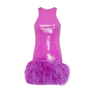 David Koma Feather sleaveless mini dress