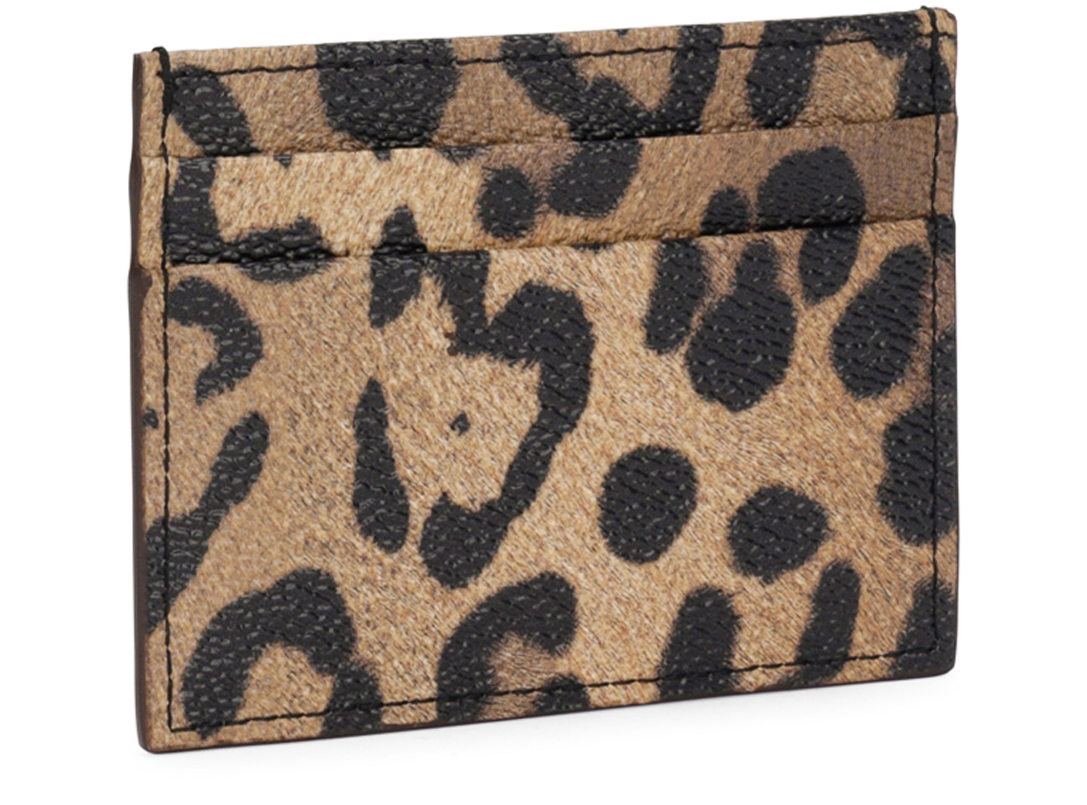 Dolce & Gabbana Leopard-print Crespo card holder with branded plate