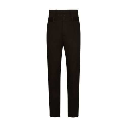 Dolce & Gabbana Tailored stretch cotton pants with double belt