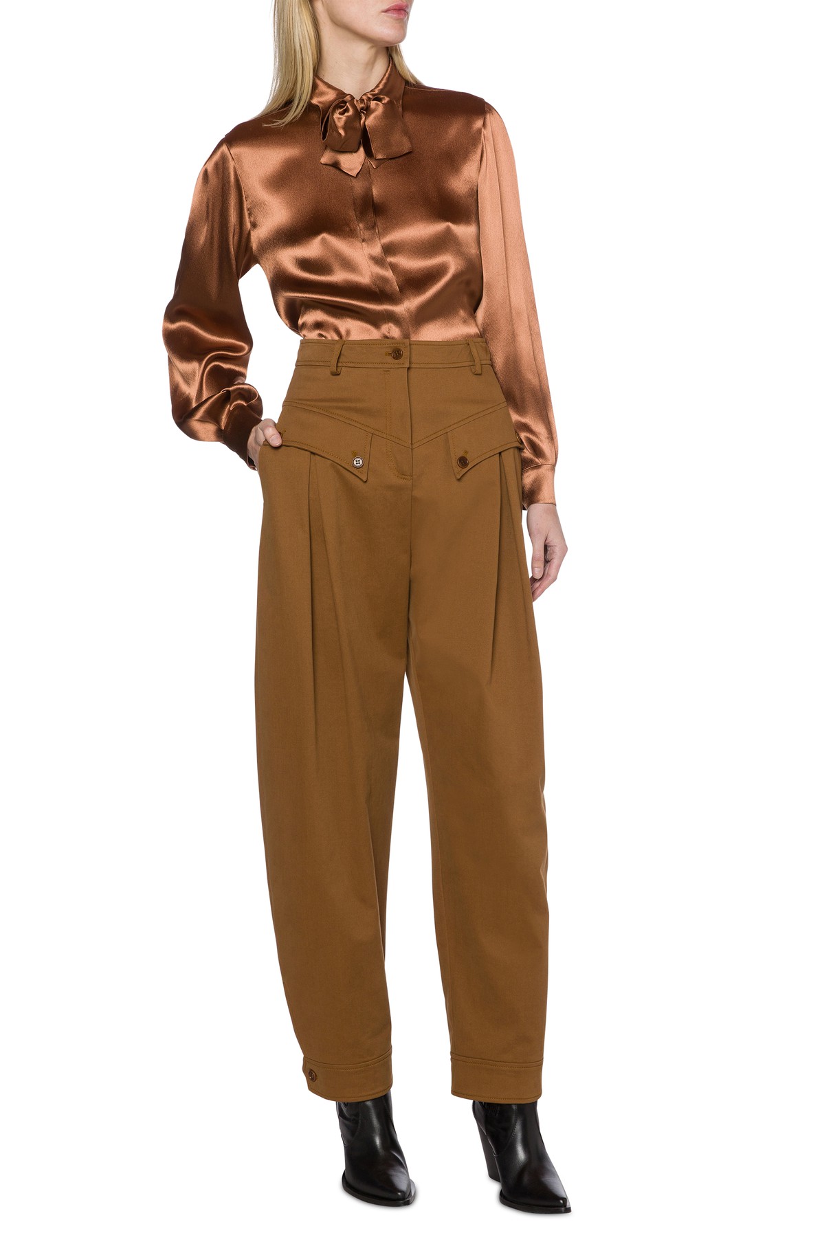 Alberta Ferretti Stretch gabardine trousers