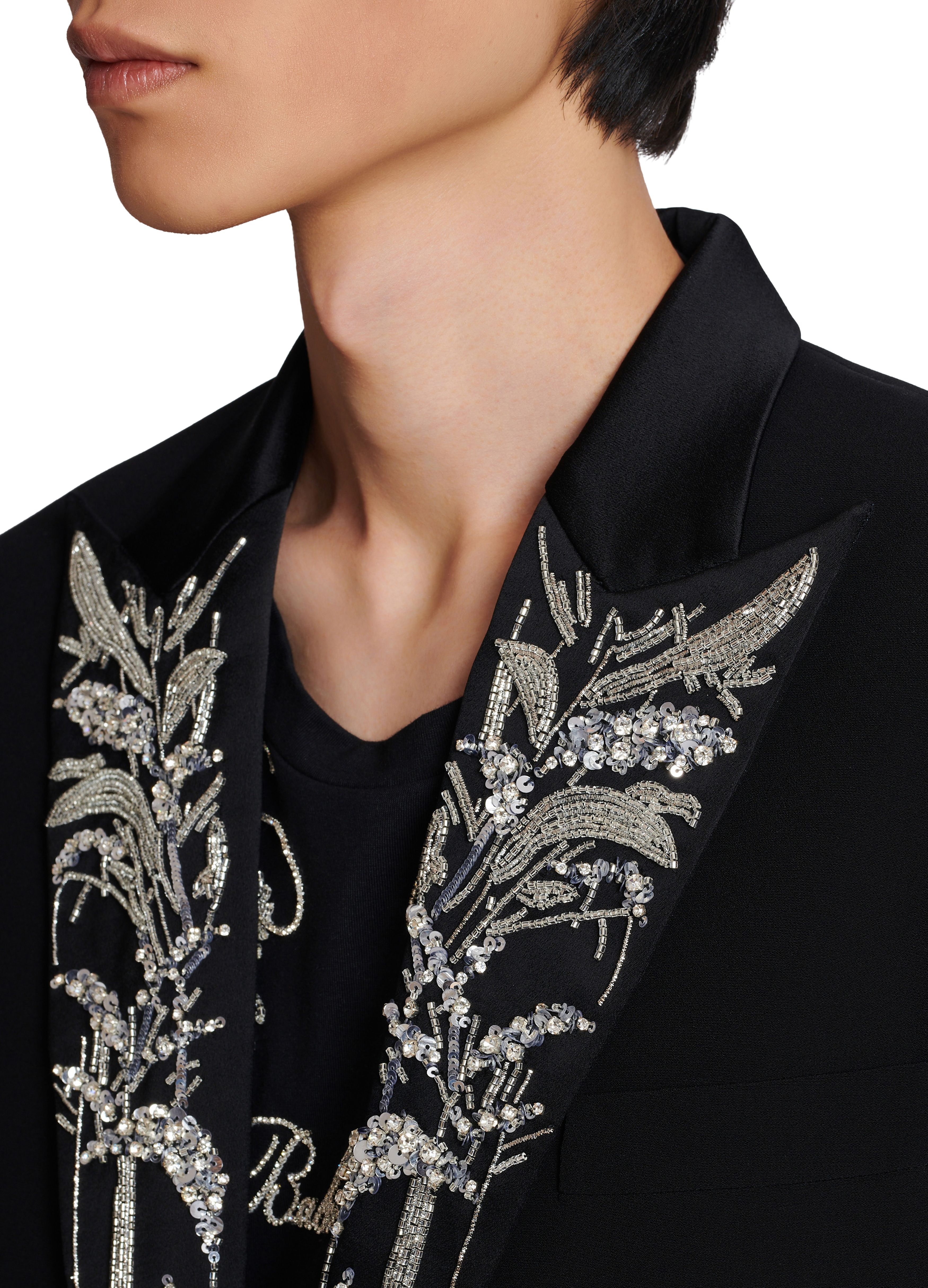 Balmain Embroidered bamboo collared blazer