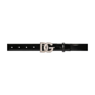 Dolce & Gabbana Shiny calfskin belt with DG logo