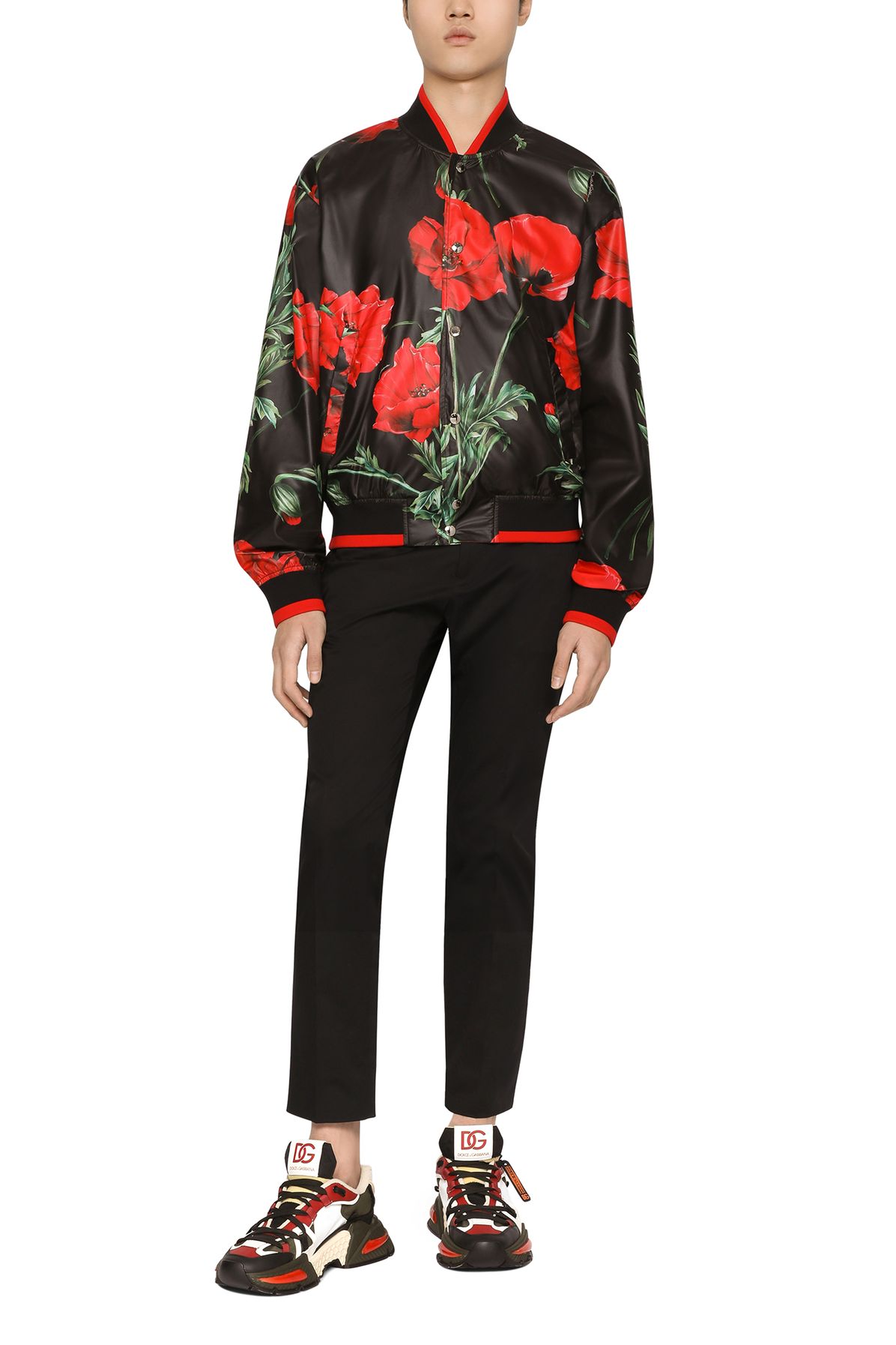 Dolce & Gabbana Poppy-print nylon jacket