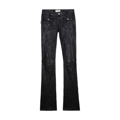 Zadig & Voltaire Hippie Creased Leather Trousers