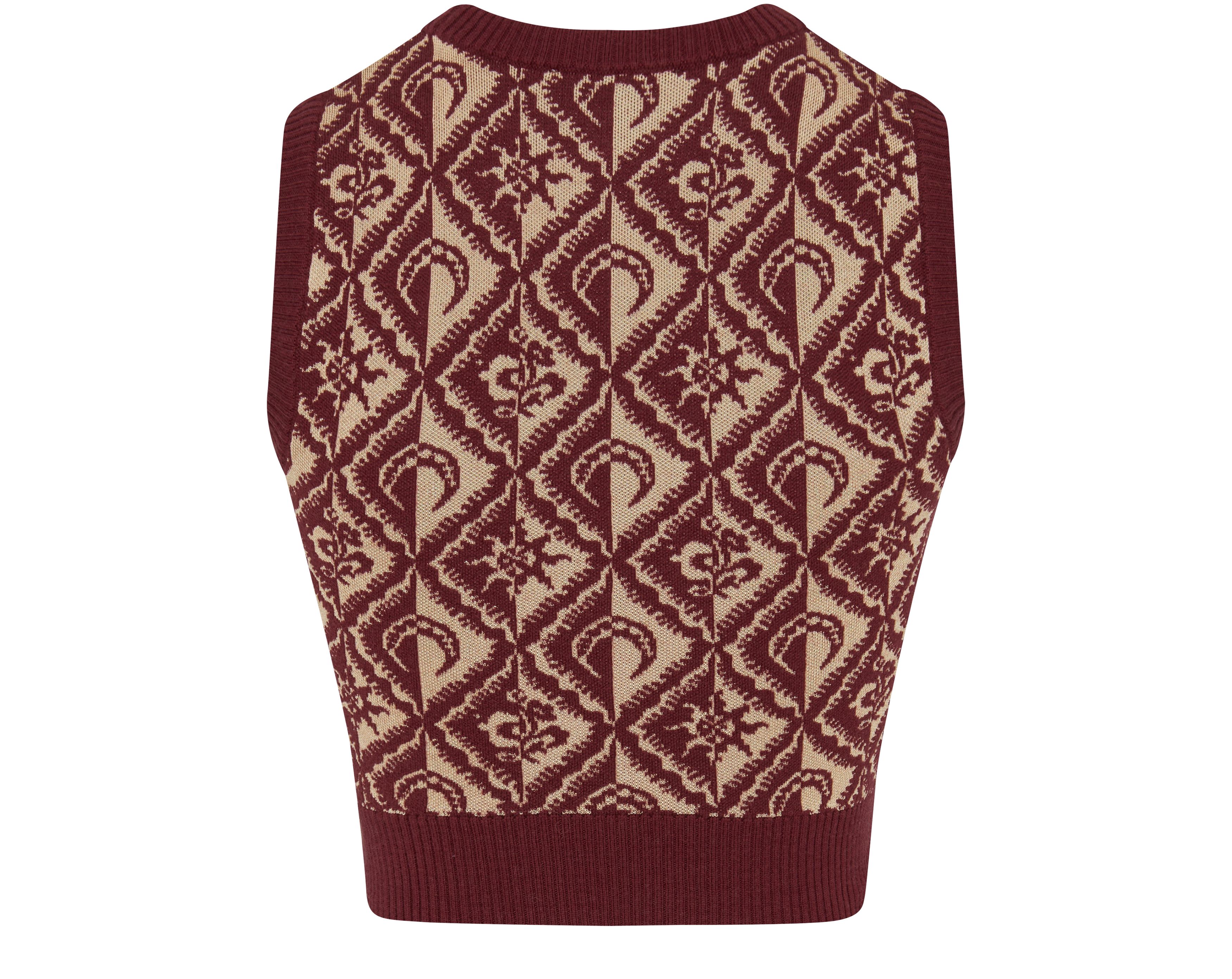 Marine Serre Moon diamant knit jacquard sleeveless pullover