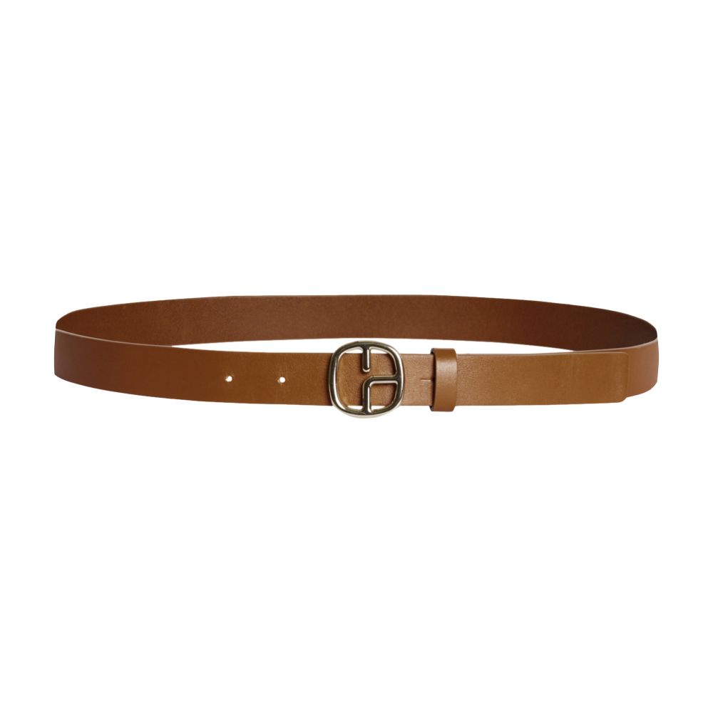  Leather monogram belt