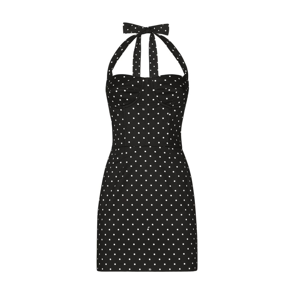 Dolce & Gabbana Polka-dot short cotton corset dress