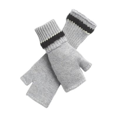 Barrie Shearling-effect cashmere fingerless gloves