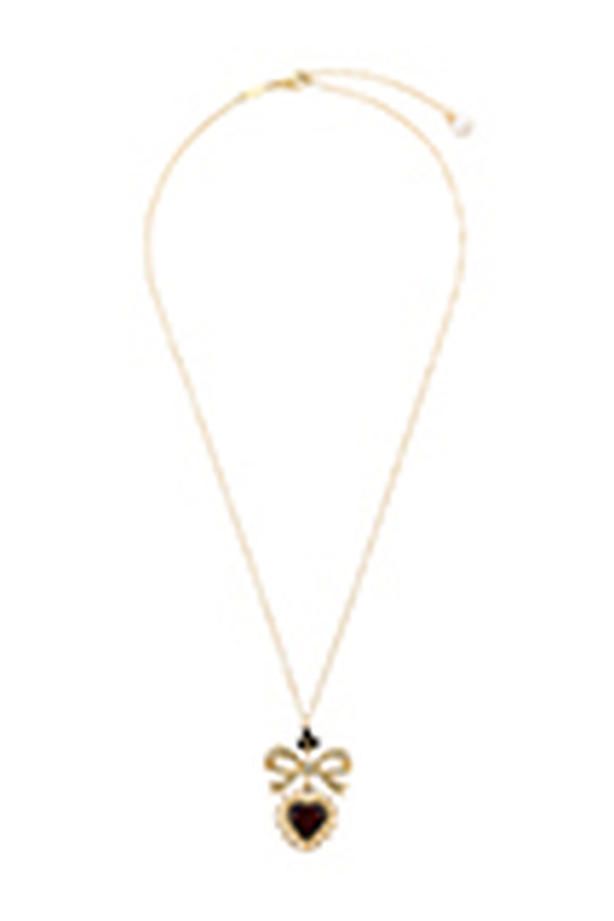 Dolce & Gabbana Heart pendant in yellow gold with rodolith garnet and sapphires