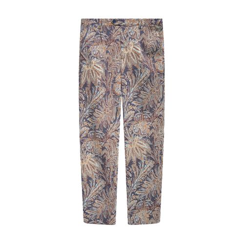 Etro Patterned pleat-front trousers