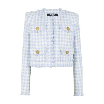 Balmain Gingham Tweed Jacket