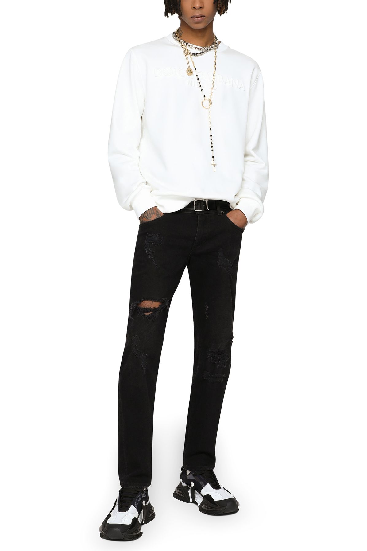 Dolce & Gabbana Skinny stretch jeans with repaired rips