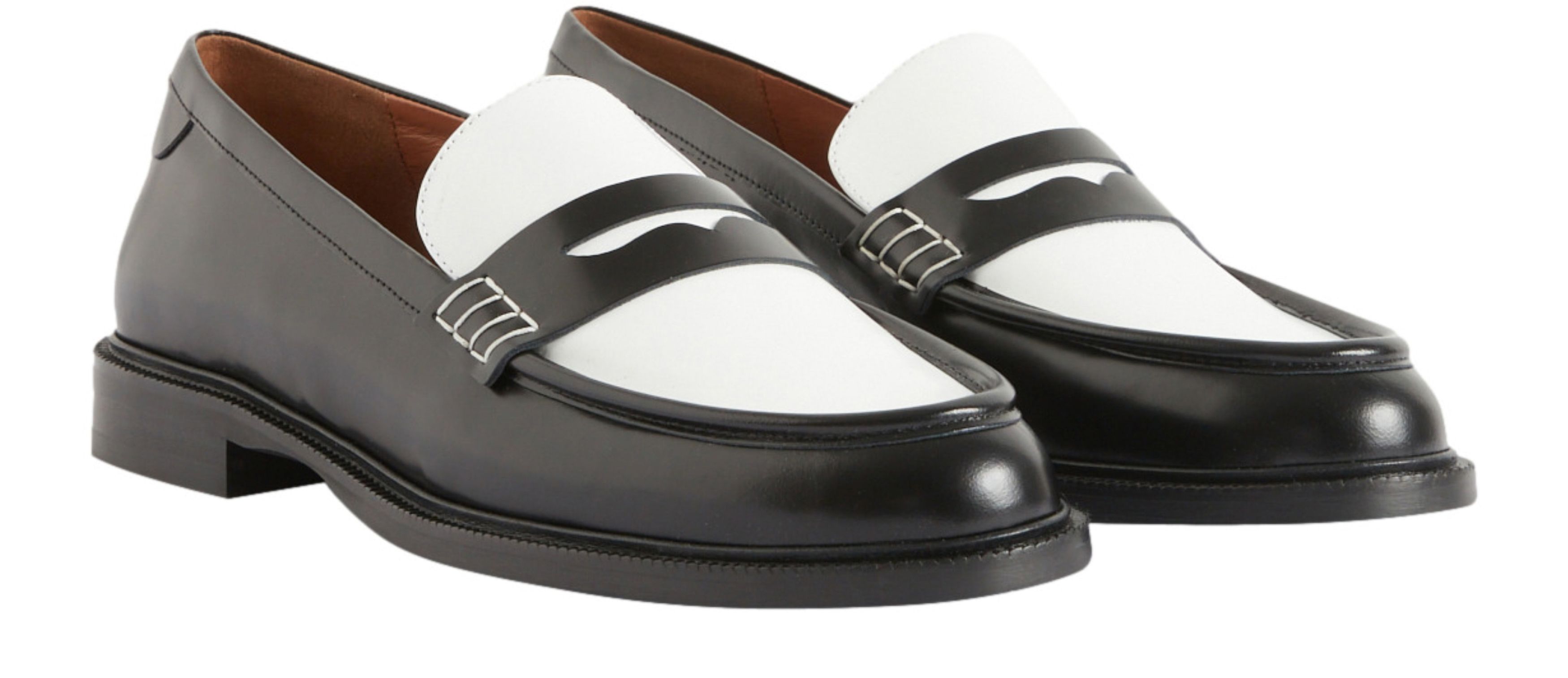  Two-tone leather loafers