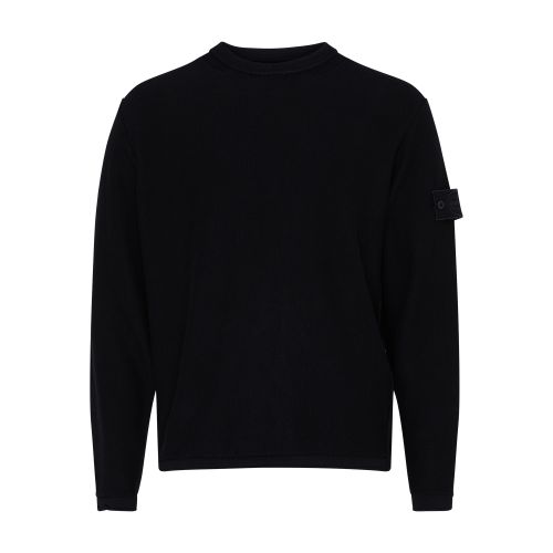 Stone Island Round neck sweater with logo patch