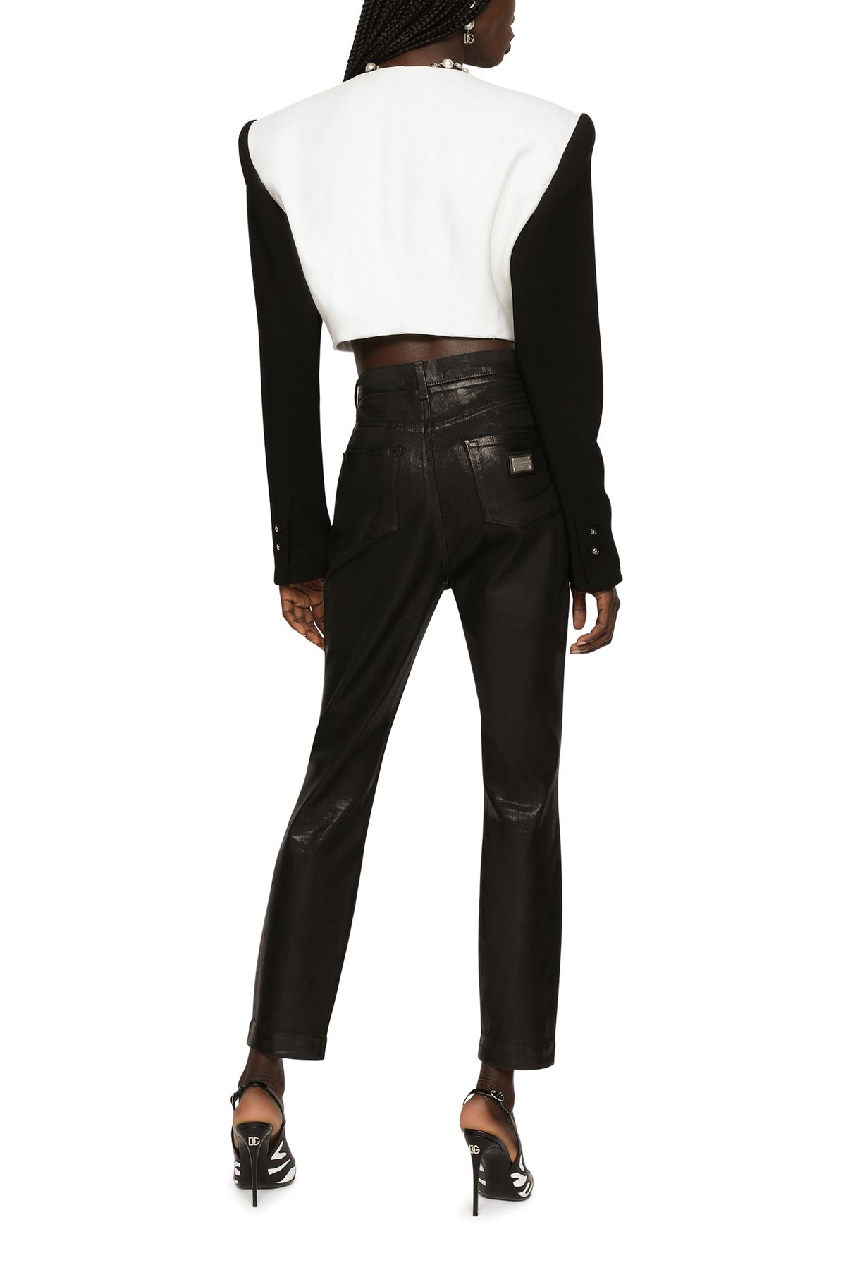 Dolce & Gabbana Cropped two-tone double crepe jacket