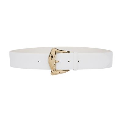 Alberta Ferretti Calfskin belt with hammered buckle