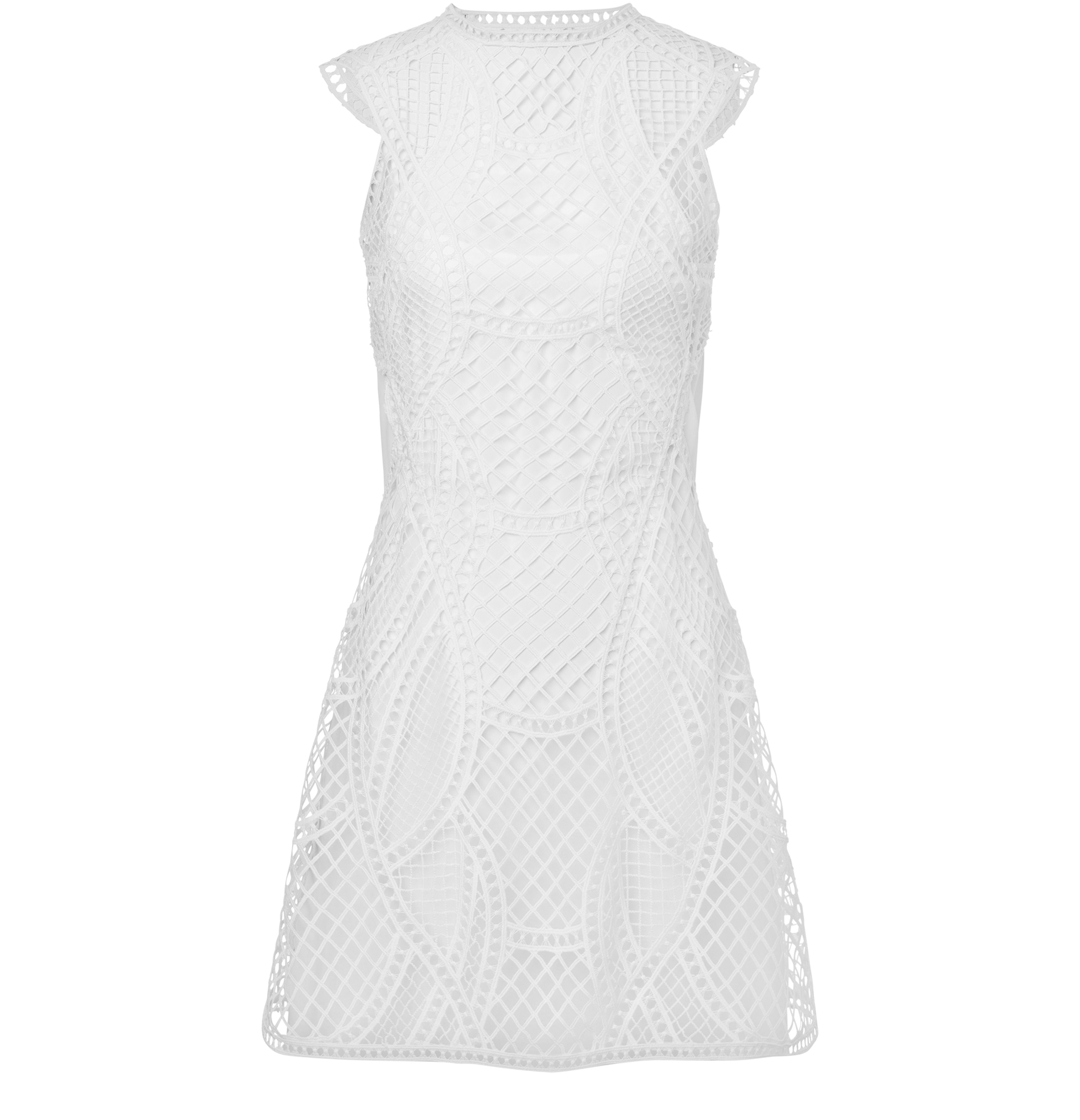 Alberta Ferretti Minidress in macramé with keyhole detail