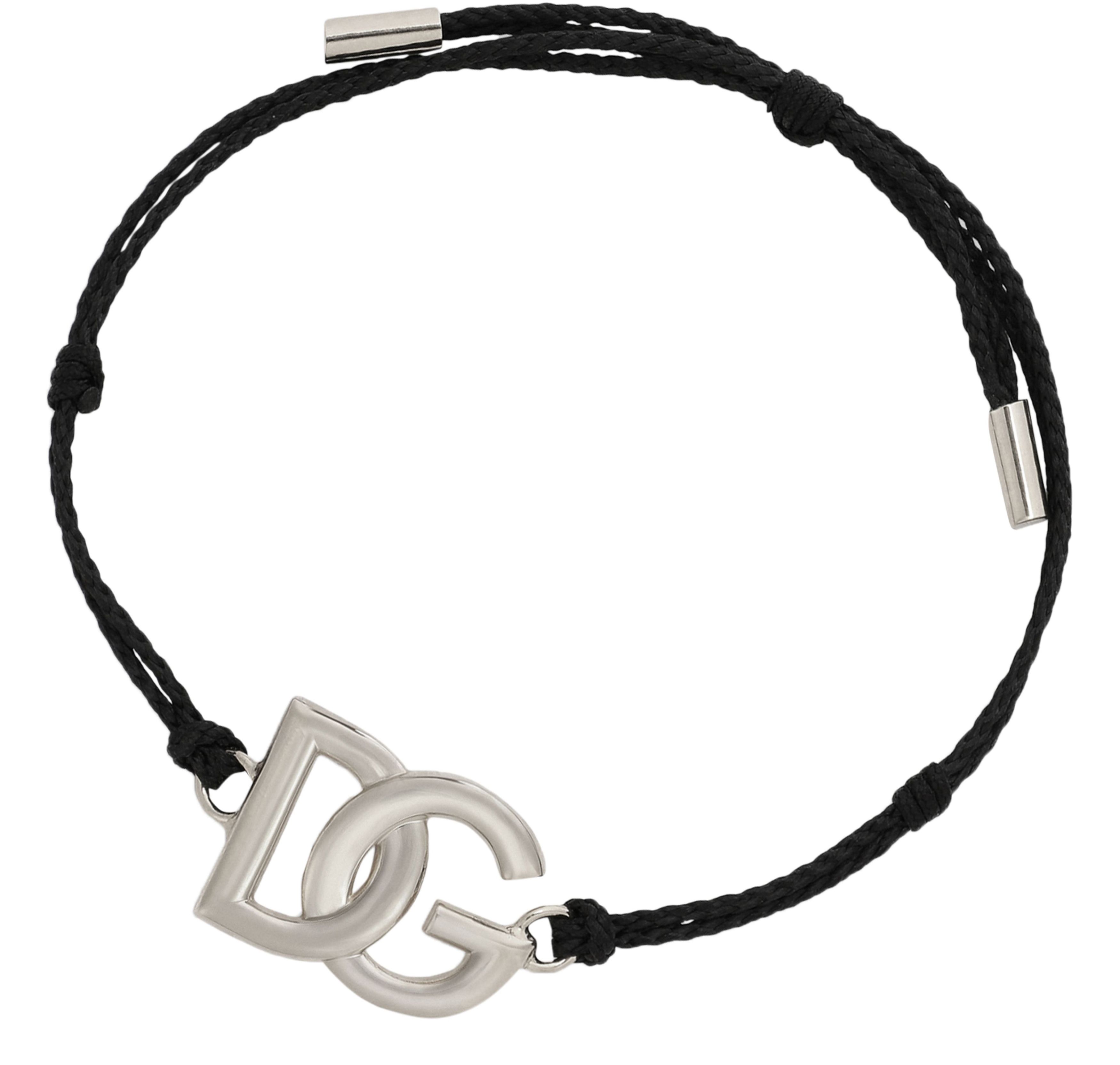 Dolce & Gabbana Cord bracelet with large logo