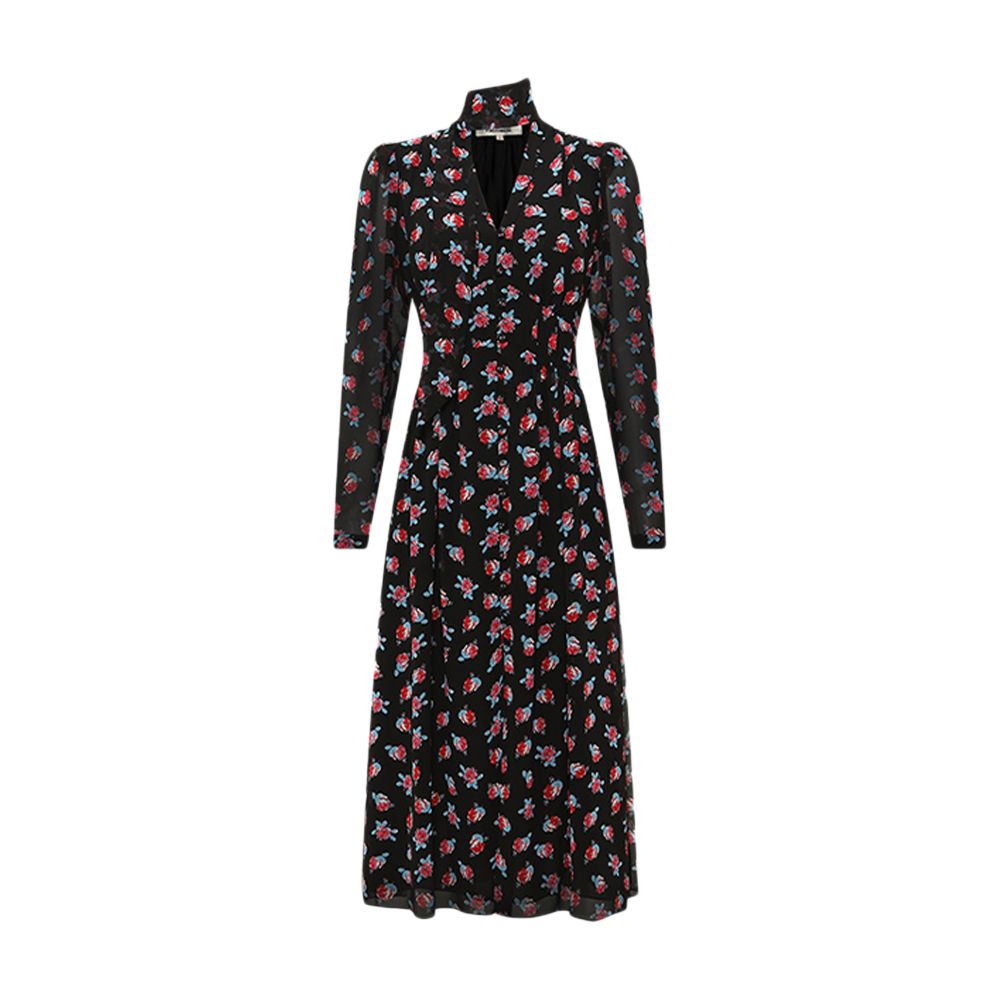 Diane Von Furstenberg Tied erica l/s midi dress