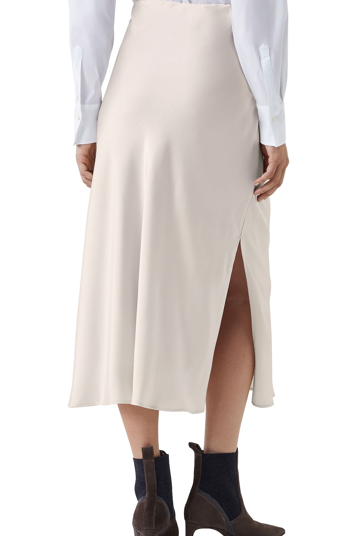 Brunello Cucinelli Satin midi skirt