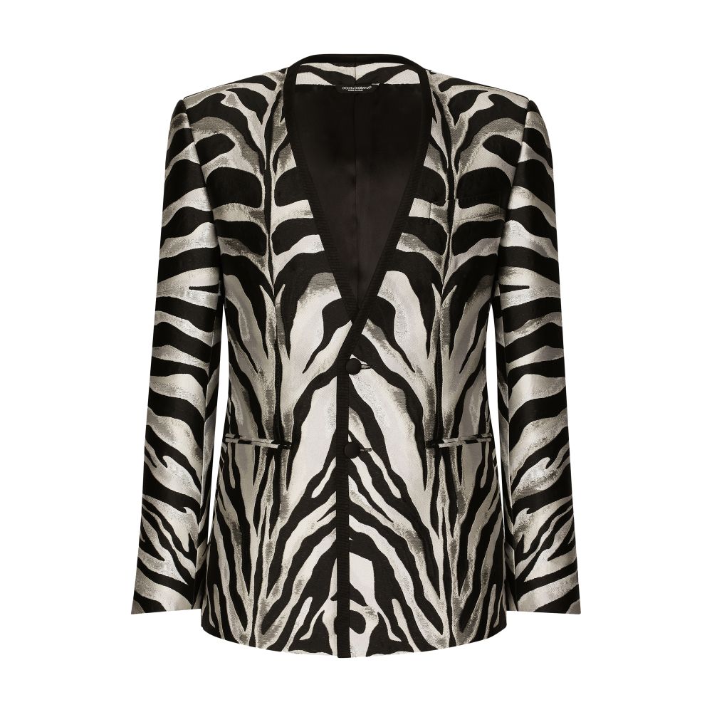 Dolce & Gabbana Zebra-design lamé jacquard Sicilia-fit jacket