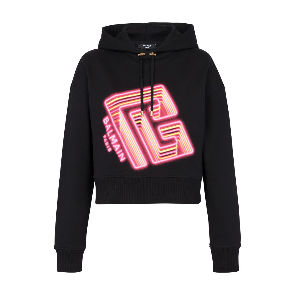 Balmain Neon printed short sweatshirt