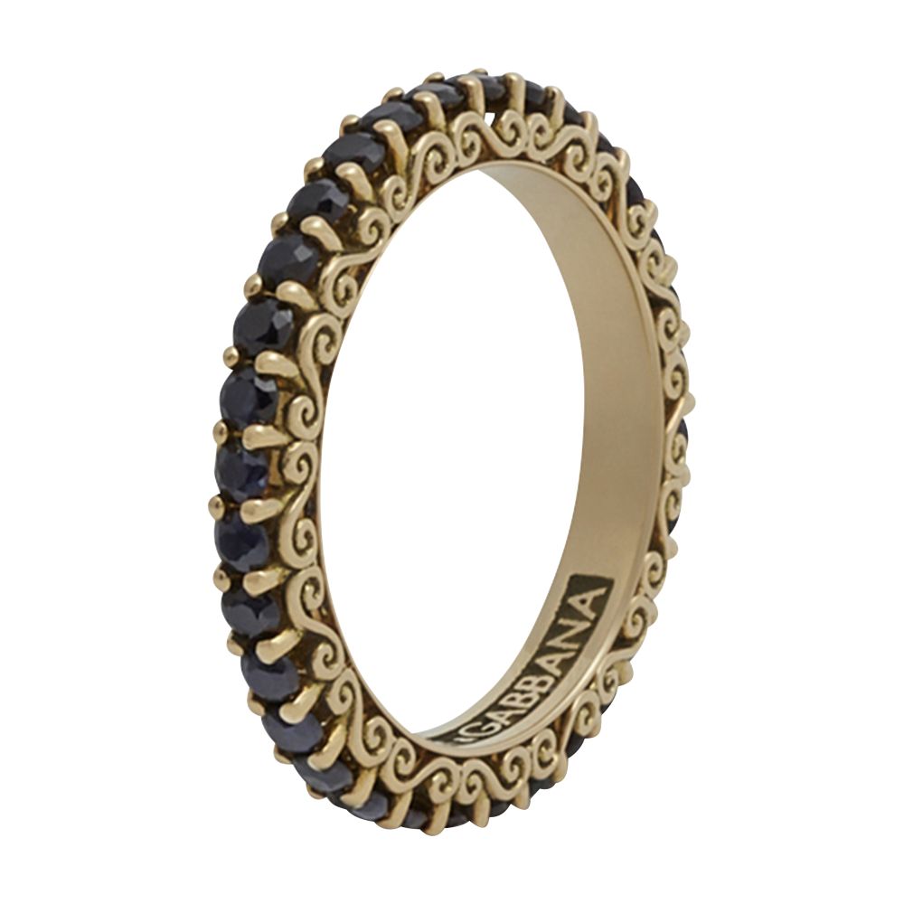 Dolce & Gabbana Sicily ring in yellow gold and black sapphires